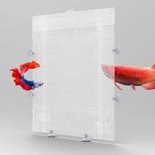 2 Pack Fish Tank Divider with Suction Cup, Aquarium 10x13in, White