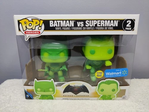 Funko Pop Batman vs Superman Glow in the Dark 2-pak Walmart Exclusive