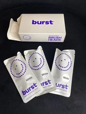 3 Pack,BURST Pro Sonic Electric Toothbrush Replacement Heads,White Soft Bristles