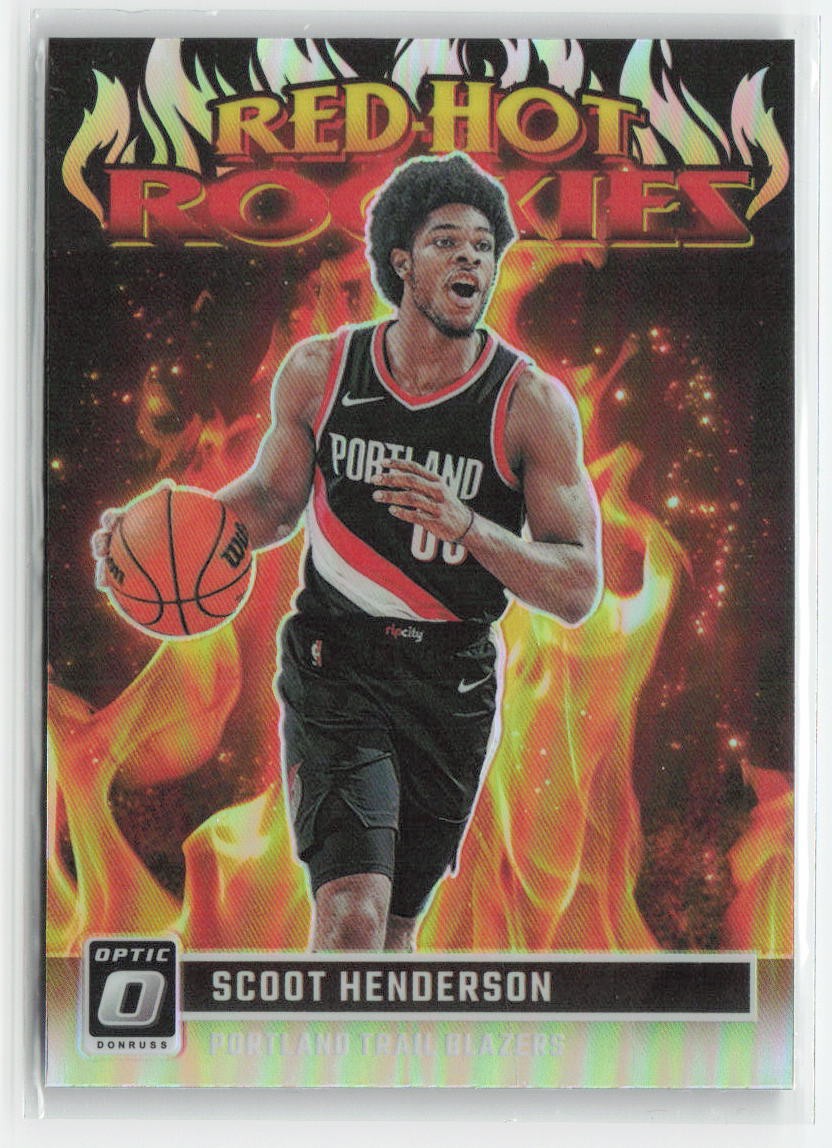2023-24 Donruss Optic #9 Scoot Henderson Red Hot Rookies Holo RC