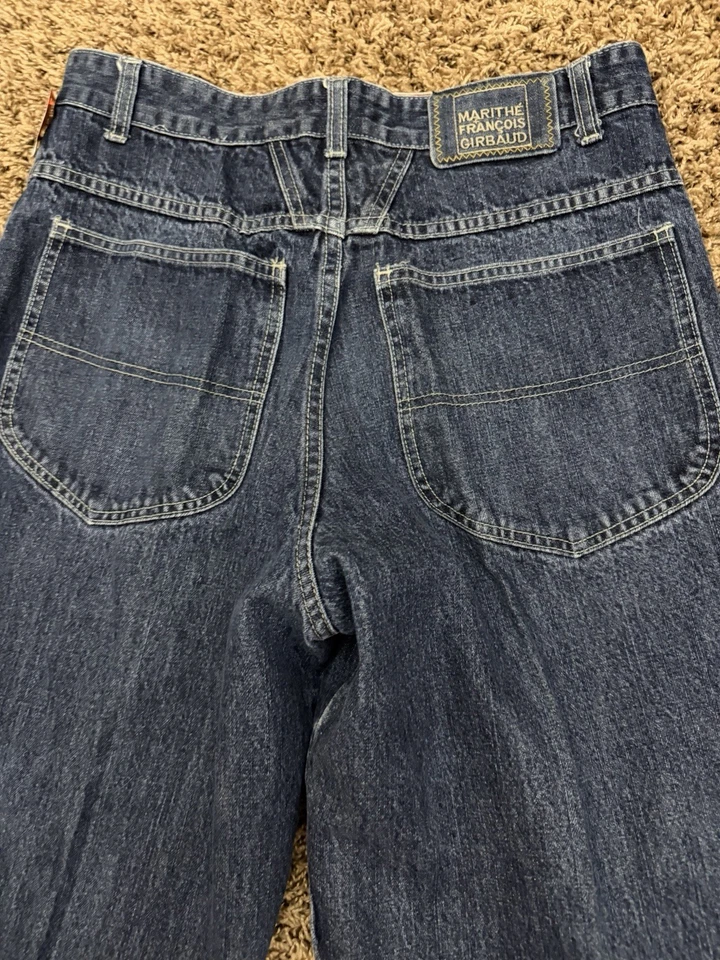 VTG Y2K Marithe Francois Girbaud Baggy Straight Jeans Blue Hip Hop Mens Sz 32x30 - Image 3 of 4