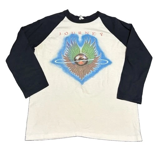 Journey Band T Shirt Raglan Baseball Band Tee B 1970s vintage concert t-shirt, vintage, single stitch, B+ condition