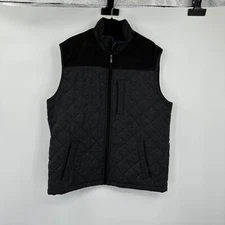 Pronto Uomo Mens Vest XL Wool Blend Gray Black Sleeveless Front Zip Preppy