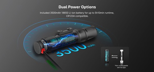 Linterna de montaje en riel recargable Olight Odin S 1500 lúmenes (MLOK-Tan) - Imagen 5 de 10