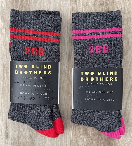 NEU Zwei Blind Brothers Doppelstreifen 2BB Crew-Socken, 2er-Set, Einheitsgröße