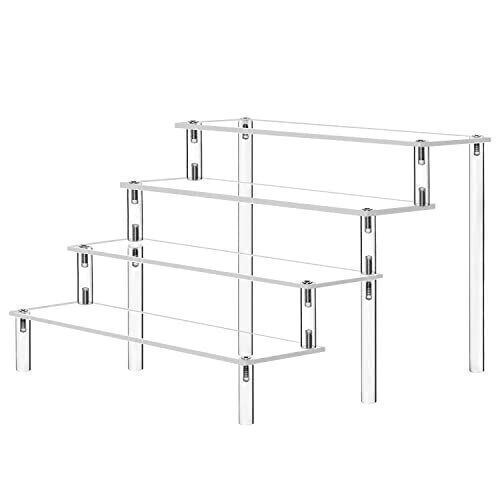 Acrylic Display Riser, Clear Display Risers Stand, 3-Step Display Shelf 20 40CM