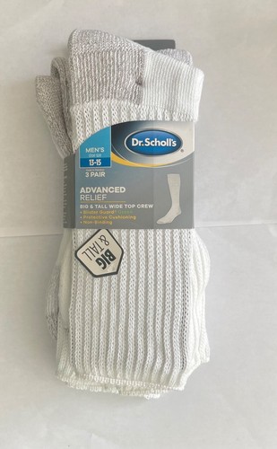 Dr. Scholl Herren 3 Paar Big & Tall Wide Top Crew Socken Größe 13-15 - Bild 1 von 3