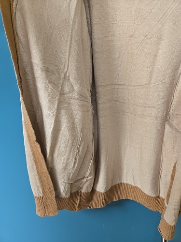 Size Medium Women's Long Open Front Cardigan Crochet Pockets & Long Sleeves Tan - 第 6/11 張圖片