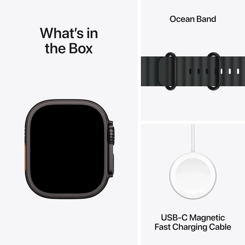 Apple Watch Ultra 2 (Sealed) GPS + Cellular 49mm Titanium Case Black Ocean Band - Zdjęcie 5 z 5