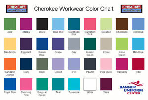 Cherokee Scrub Colors Chart