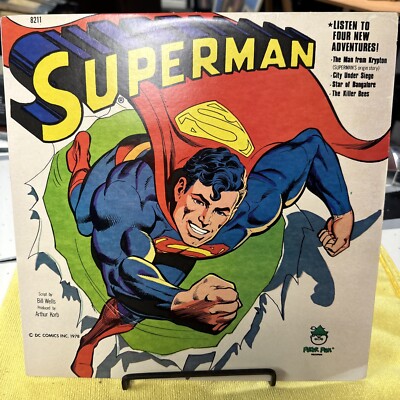 SUPERMAN - LISTEN TO FOUR NEW ADVENTURES - THE MAN FROM KRYPTON - PETER PAN LP