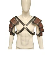 Leather Spaulders Triple Pointed Spaulders Pair SCA LARP Dagorhir Armor Leather