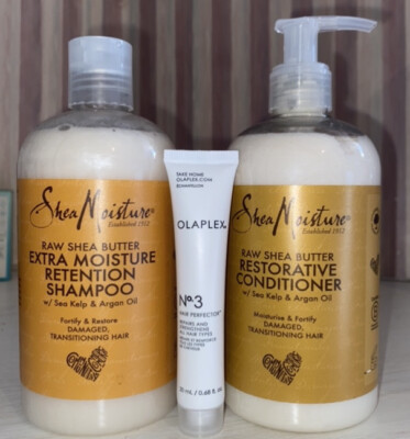 shea moisture Raw Sheabutter Shampoo & Conditioner 384ml & no3 20ml Probe