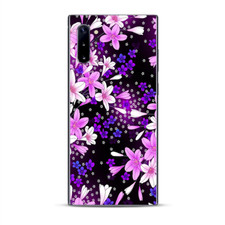 Skins Decal Wrap for Samsung Note 10 Plus Purple Pink Colorful Flowers Lillies