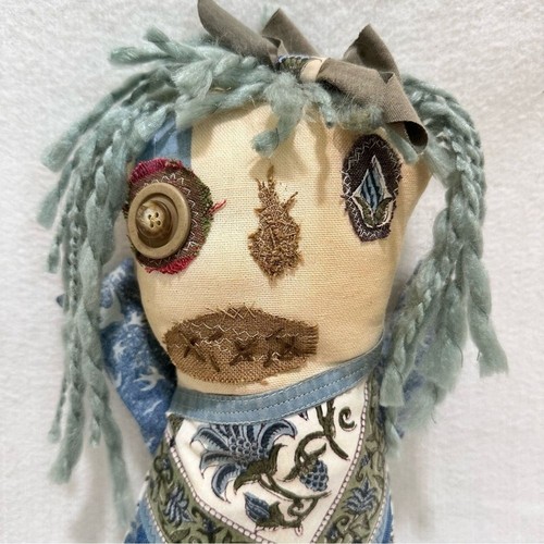 Scrappy Monster Doll Duo Western Twist Upcyled handmade embroidered Hedgehogs! - Picture 7 of 9