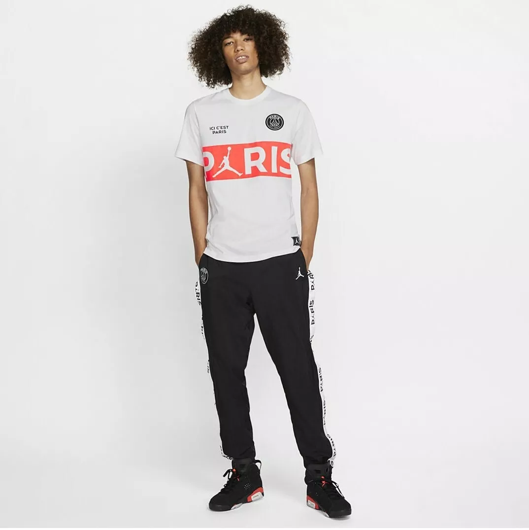 Introducir Integral Impermeable Nike Air Jordan x PSG Wordmark Tee Size XXL BQ8389-100 100% Authentic | eBay