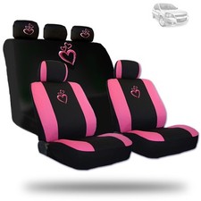 For Chevrolet Deluxe Pink Heart Car Seat Covers And Headrest Covers Gift Set For Chevrolet Deluxe Pink Heart Car Seat Covers And Headrest Covers Gift Set