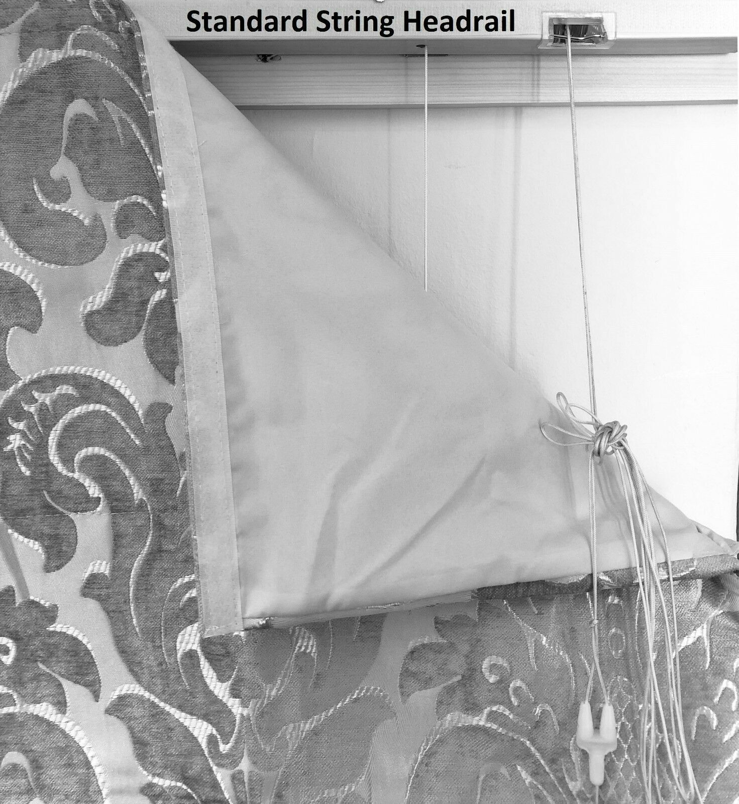 Cornwall Grey Stripe Roman Blind Deluxe Headrail Upgrade Available eBay