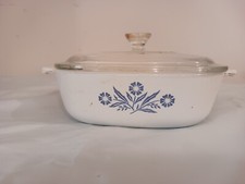 RARE AUTHENTIC vintage corning ware blue cornflower casserole Dish with lid