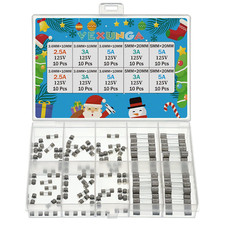 5 Values 100 Pcs 125V Christmas Light Fuses Kit 5X20Mm 3A 5A 125 Volt Max Fuse a