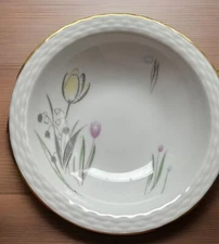 3 Vtg Haviland Bavarian Modell Fruit Sauce Bowls Tulip Bell Flowers Gold Rim 5"