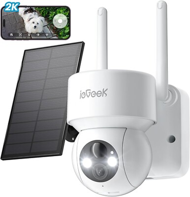 ieGeek Outdoor Wireless Solar PTZ Security Camera Home WiFi Battery CCTV System