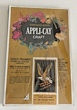 AMERICANA BALD EAGLE Craft Silk Applique Black Velvet Craft Kit 702 Appli-Cay