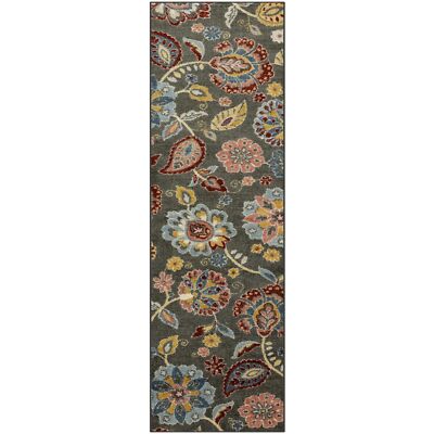 Maples Rugs Gardena Floral Hallway Entryway Runner Non Skid Runner Rug [Made in