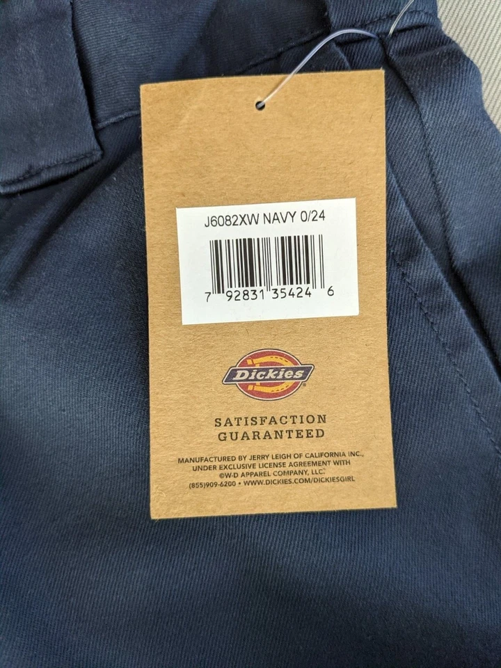 Dickies Talla 0/24 Niña Junior Bermudas Cortas Elastizadas Trabajo Escuela Uniforme Azul Marino NUEVO Foto 4 de 4