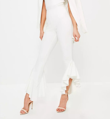 MISSGUIDED Asymmetric Frill Side Trousers (M29/6) UK