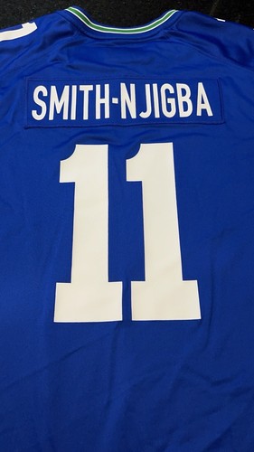 Seattle Seahawks Jaxon Smith-Njigba Nike Royal Throwback Official Game Jersey - 第 7/9 張圖片