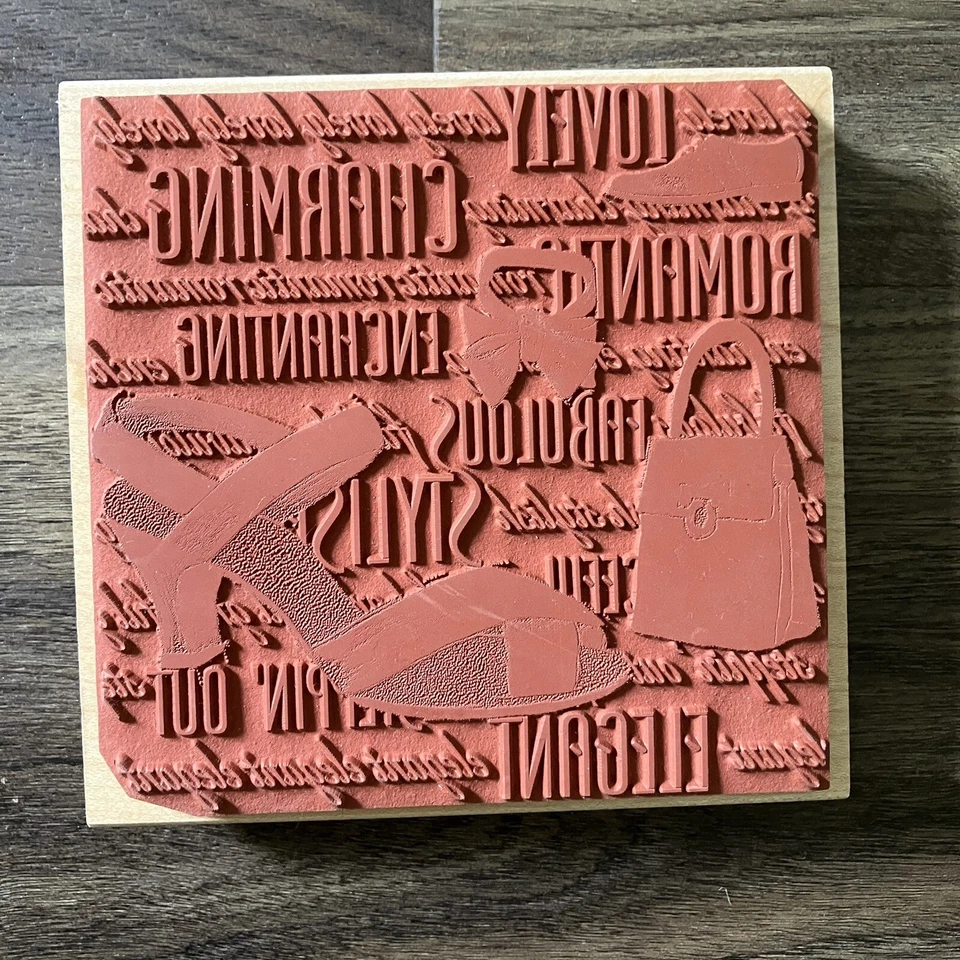 Club Scrap 2004 Montado en Madera Goma Sello Sin Entintar Cartera Zapato Romántico 5794 Foto 2 de 3