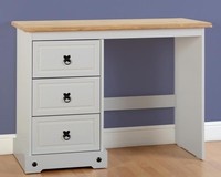 Corona Grey And Distressed Waxed Pine 3 Drawer Dressing Table Next Day Delivery Corona Grey And Distressed Waxed Pine 3 Drawer Dressing Table Next Day Delivery