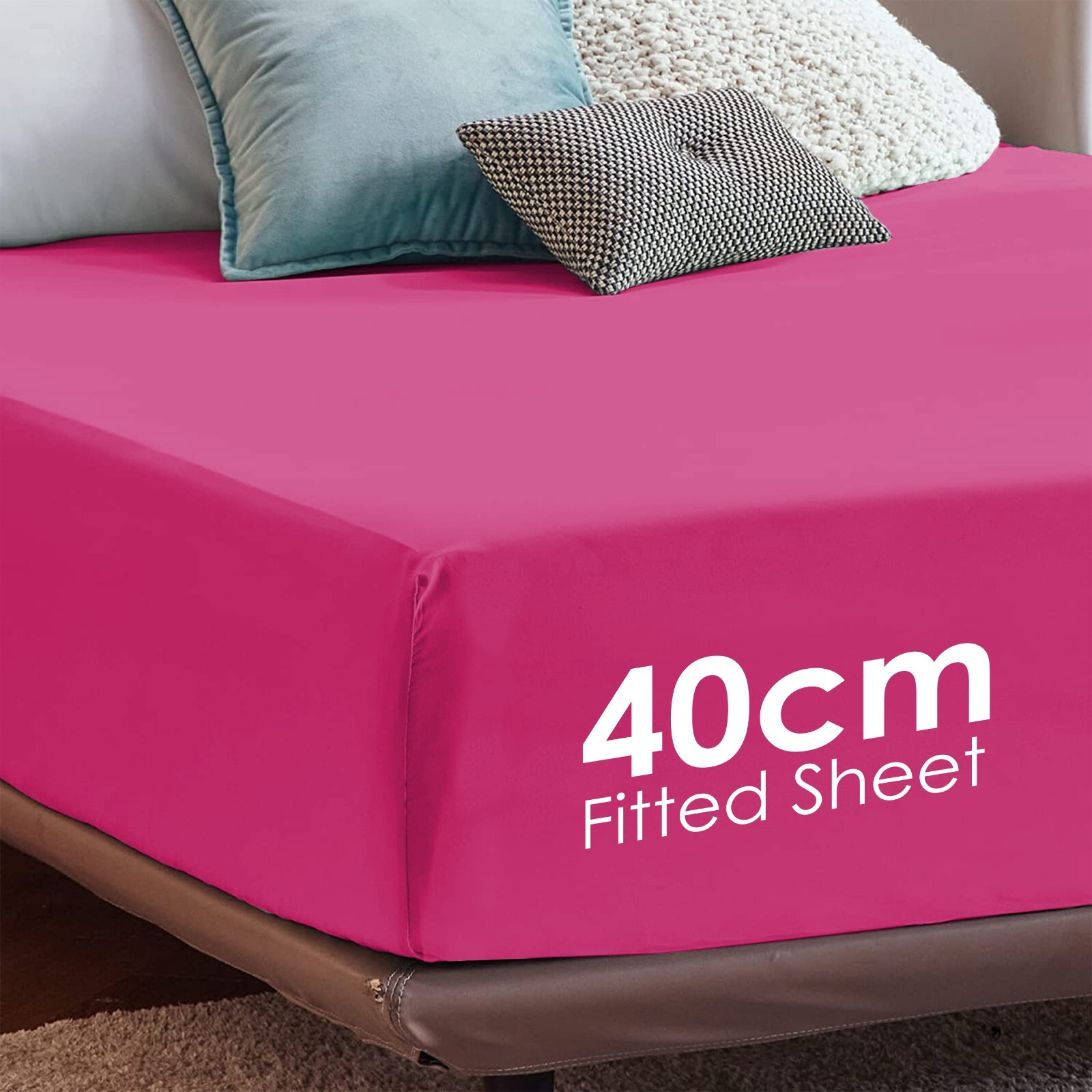 Extra Deep 40 cm Full Fitted Sheet Bed Sheets Single Double King Super