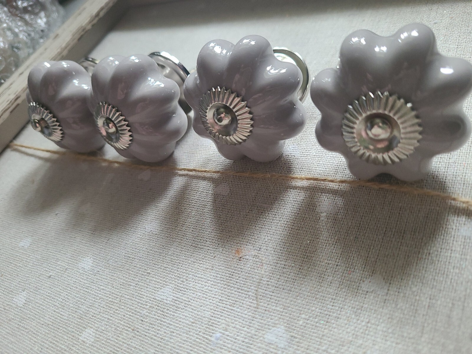 4 grey ceramic door knobs eBay