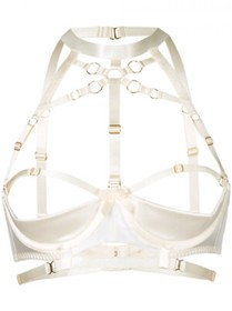 Bordelle Ivory Adjustable Bondage Shelf Bra Medium NWT