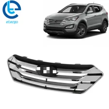Upper Chrome Bumper Grille Grill For Hyundai Santa Fe Sport 2013 2014 2015 2016