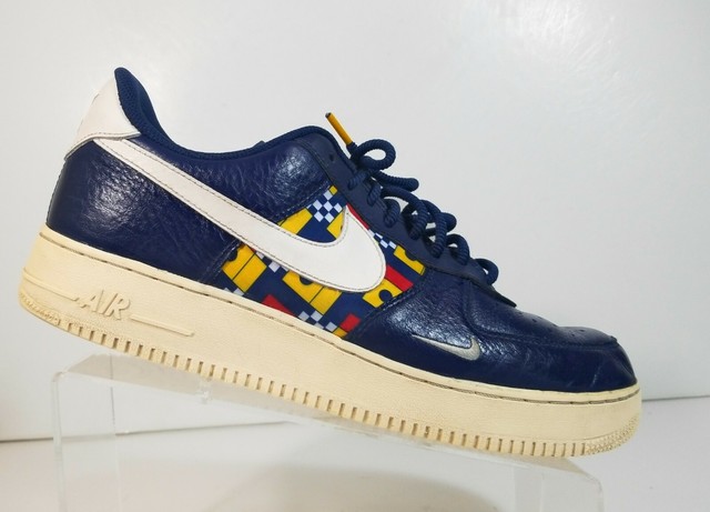 yellow and blue air force ones