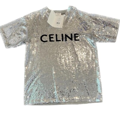 Celine Men's Sequin Crew Neck Shirt  New With Tags Aunthentic