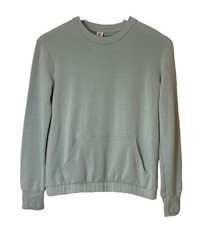 Athleta Girl Sweatshirt Kangaroo Pocket Thumbholes Sage Green Size 12