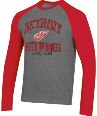 Detroit Red Wings NHL Men's Long Sleeve T-shirt (Size Small 34/36) Raglan  Tee