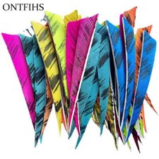 50 Pcs ONTFIHS 5Inch Shield Arrow Feathers Archery Fletches Ink Painting RW LW