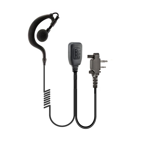 G Shape Screw-in Soft Earpiece Ear Hanger Security Headset with PTT Mic - 第 1/6 張圖片