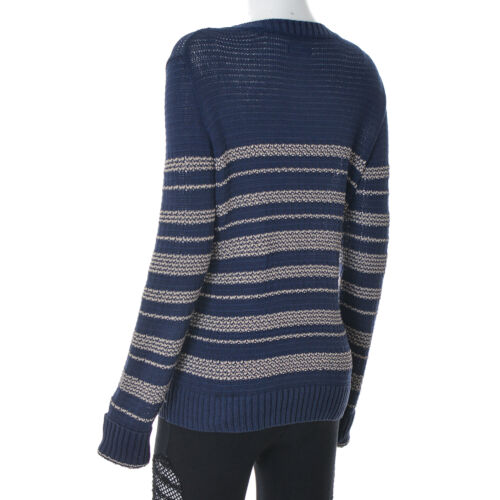 Marc O'Polo Women Cardigan Sweater Size L Dark Blue Scoop Neck Cotton Blend - Picture 3 of 7
