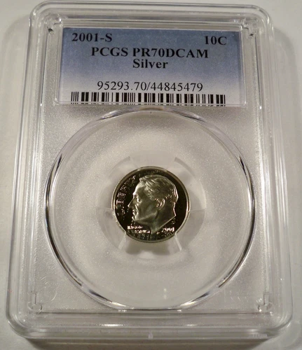 2001-S 10c SILVER PCGS PR70DCAM ROOSEVELT DIME PROOF DEEP CAMEO PR 70 DC