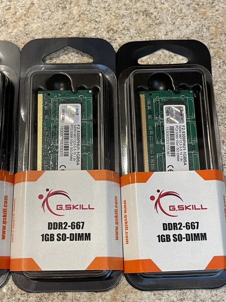 4GB (1GBx4) G.Skill DDR2-667MHz PC2 SO-DIMM F2-5300PHU1-1GBSA Laptop Ram NEW - Image 3 of 4
