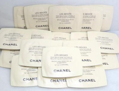 CHANEL LES BEIGES HEALTHY GLOW FOUNDATION SPF25 # 121 CARAMEL 0.02 OZ  LOT OF 20
