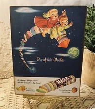 Necco Retro Advertisement, Kids Out of This World, Handcrafted Plaque / Sign
