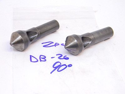 USED 2pcs. WELDON USA COUNTERSINK DEBURRING TOOL DB-26  90° High Speed Steel
