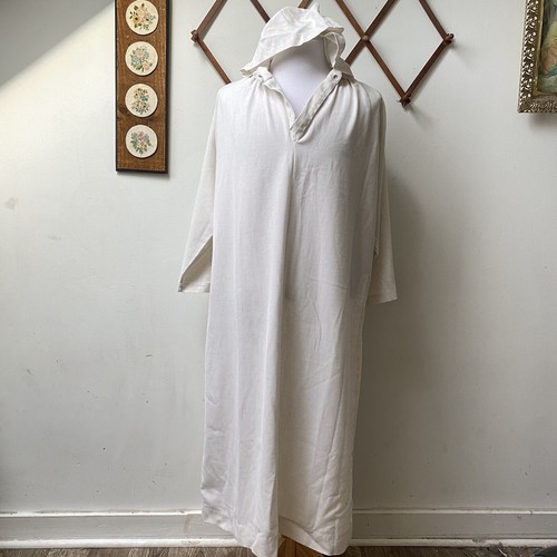Vtg Abbey Monastic Meditation Hooded Cloak Monk Jesus Religious Traditional O/S